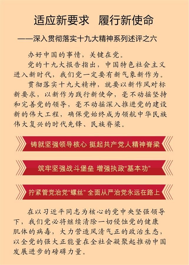 適應新要求 履行新使命——深入貫徹落實(shí)十九大精神系列述評之六